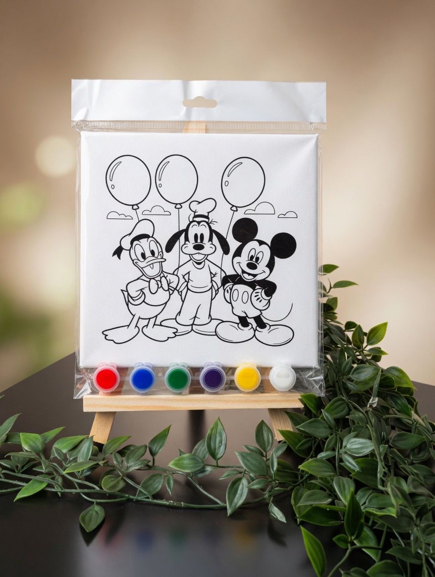 Mickie Mouse ve arkadaslari Tuval Boyama Seti